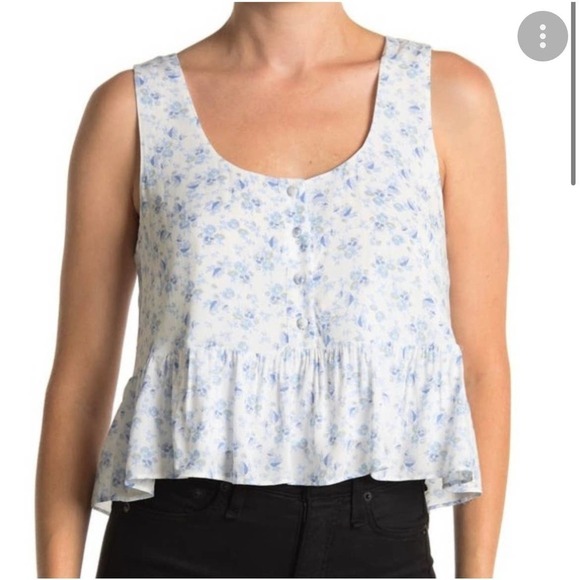 WAYF Women's Floral Ruffled Summer  Top Blouse Size L - Picture 1 of 5